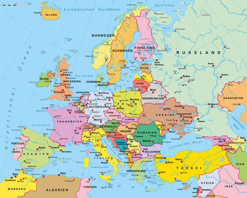 products Leinwanddruck Staaten Europas